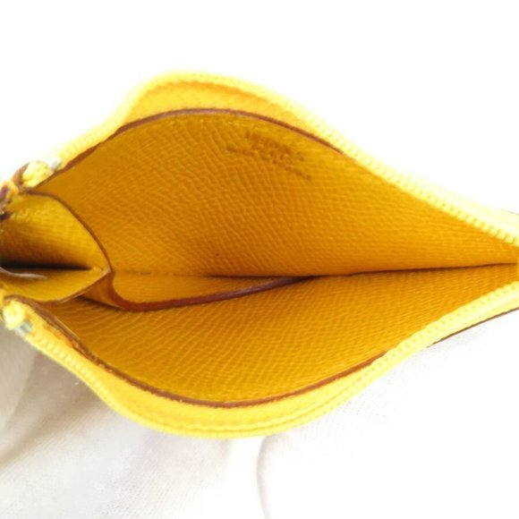 Authentic HERMES Fruit Motif Banana Coin Case Coin Purse Yellow Leather - Picture 5 of 11
